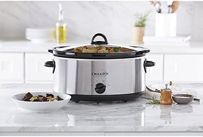 Crock-Pot 7 Quart Oval Manual Slow Cooker – Stainless Steel S29E