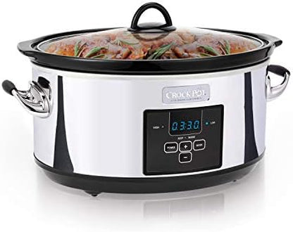 Crock-Pot 7 Quart Programmable Slow Cooker – Polished Platinum S23U