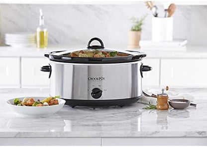 Crock-Pot 7 Quart Oval Manual Slow Cooker – Stainless Steel S29E