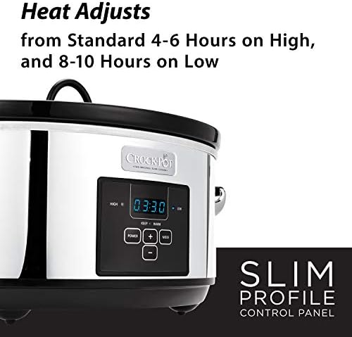 Crock-Pot 7 Quart Programmable Slow Cooker – Polished Platinum S23U