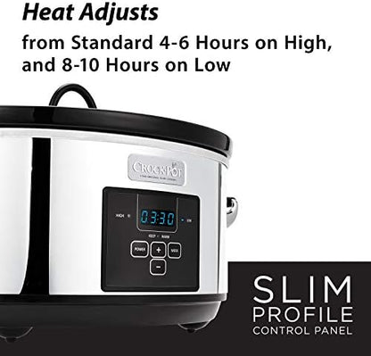 Crock-Pot 7 Quart Programmable Slow Cooker – Polished Platinum S23U