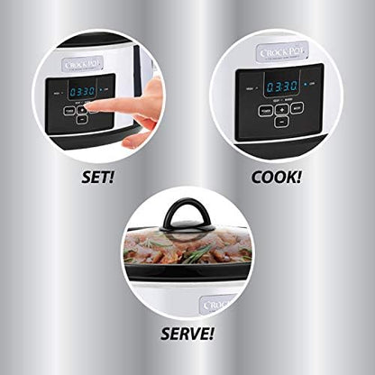 Crock-Pot 7 Quart Programmable Slow Cooker – Polished Platinum S23U