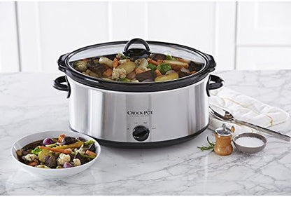 Crock-Pot 7 Quart Oval Manual Slow Cooker – Stainless Steel S29E