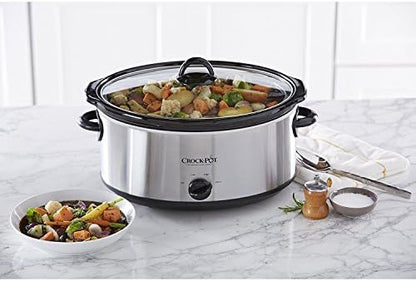 Crock-Pot 7 Quart Oval Manual Slow Cooker – Stainless Steel S29E