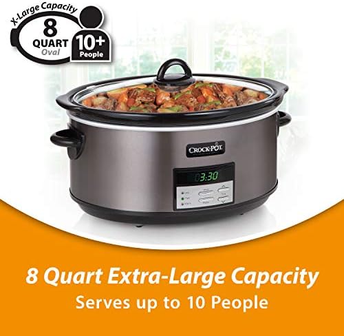 Crock-Pot 8 Quart Programmable Slow Cooker with Auto Warm S28M