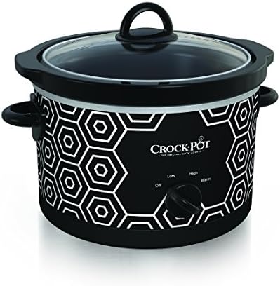 Crock-Pot 4.5 Quart Portable Slow Cooker – Black & White S11T