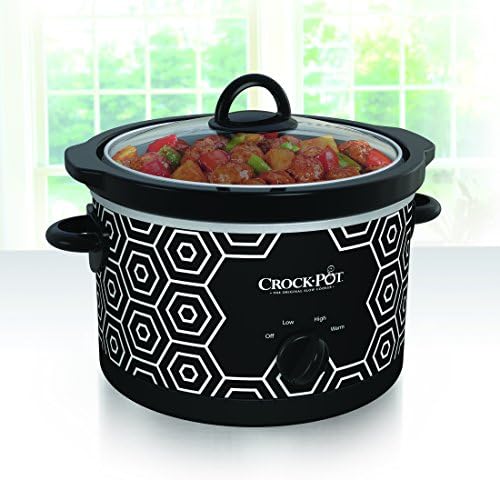 Crock-Pot 4.5 Quart Portable Slow Cooker – Black & White S11T