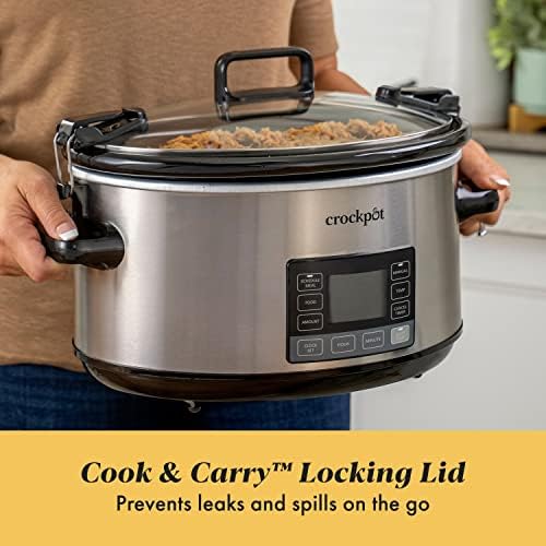 Crock-Pot 7 Quart Portable Programmable Slow Cooker with Timer S27V