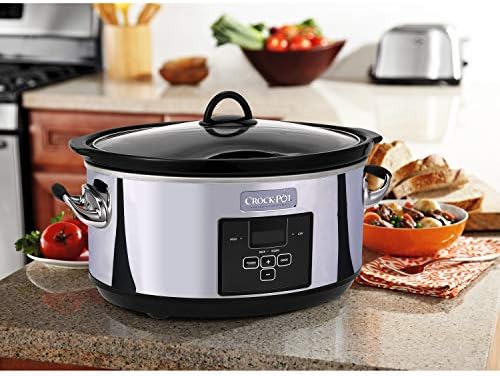 Crock-Pot 7 Quart Programmable Slow Cooker – Polished Platinum S23U