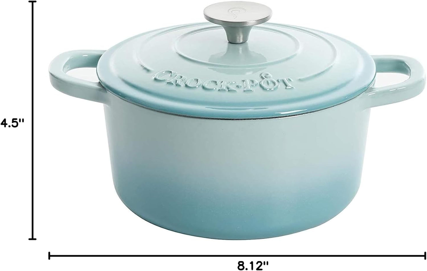 Crock-Pot 3 Quart Enameled Cast Iron Dutch Oven – Aqua S02T
