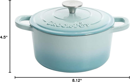 Crock-Pot 3 Quart Enameled Cast Iron Dutch Oven – Aqua S02T