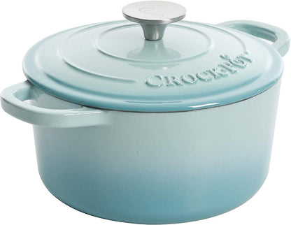 Crock-Pot 3 Quart Enameled Cast Iron Dutch Oven – Aqua S02T